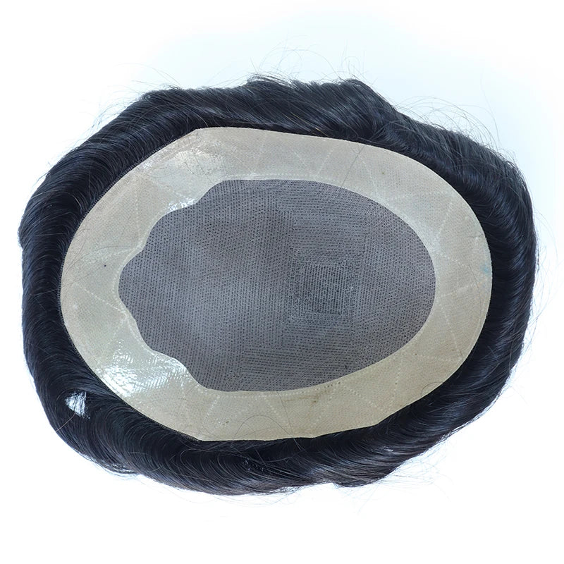 Men Toupee Fine Mono Npu Men's Wig Durable Capillary Prosthesis 6inch Handmade Male Wigs Indian Human Hair Replacement System