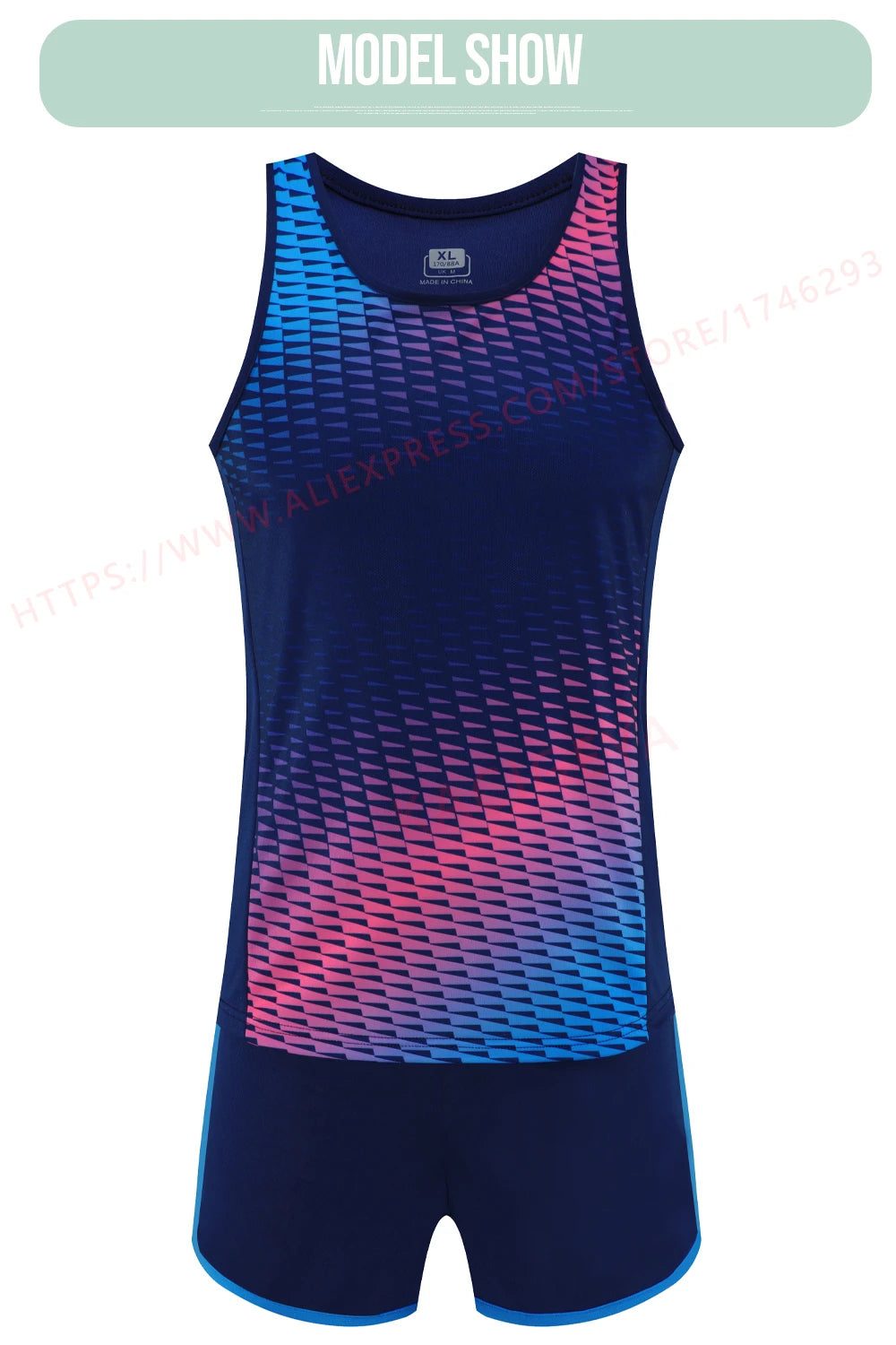 Men Running Tracksuits 2021 Track And Field Suits Quick Dry Marathon Athletics Sportswear Vest+Shorts Team Sport Set