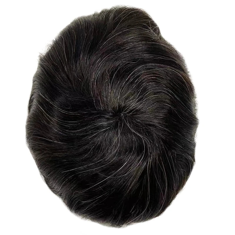 Men Toupee Fine Mono Npu Men's Wig Durable Capillary Prosthesis 6inch Handmade Male Wigs Indian Human Hair Replacement System
