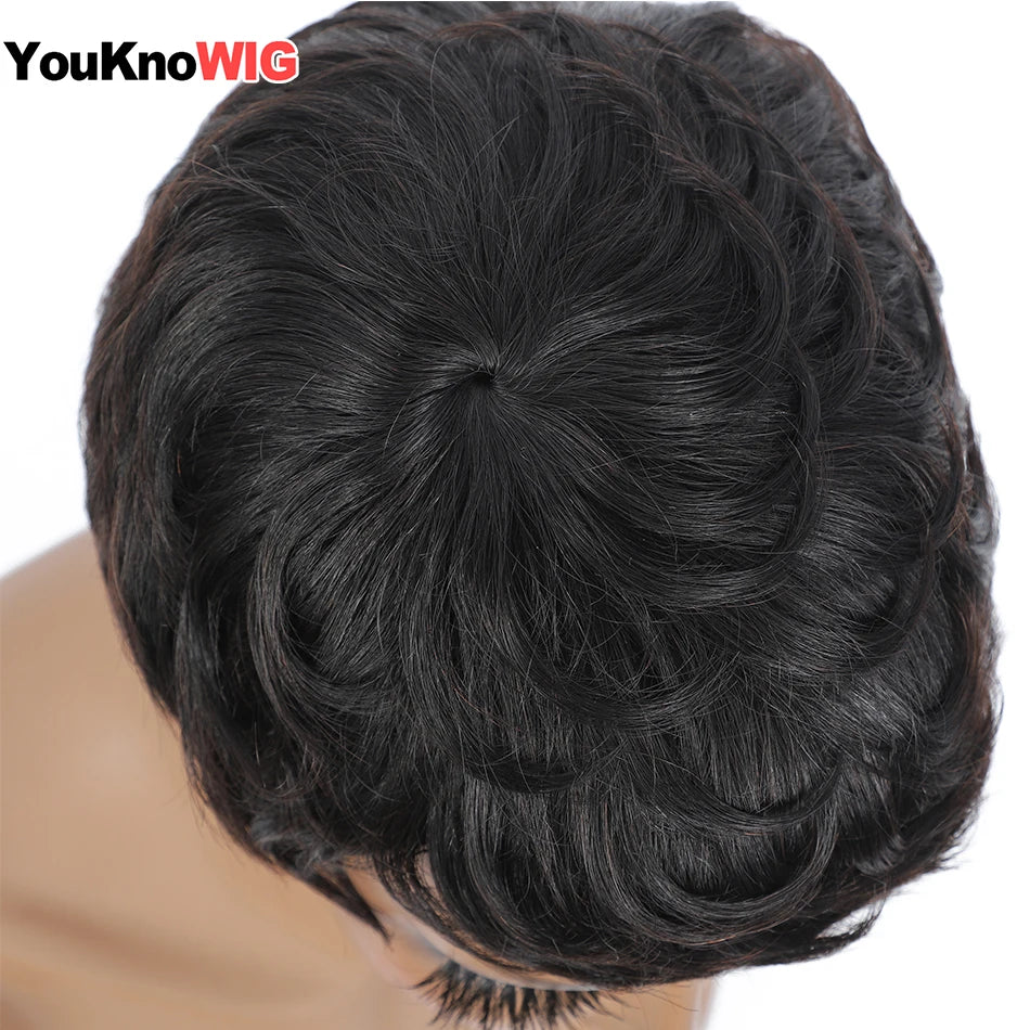 Deep Curly Human Hair Wigs For Women Non Lace Front Curly Wig With Bangs Full Machine Made Wig Brazilian Remy Hair Short Bob Wig