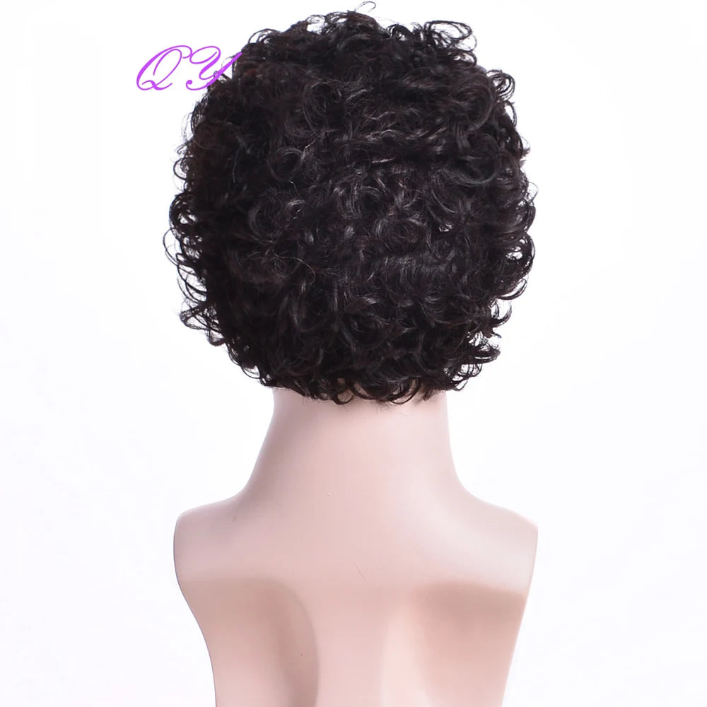 Men's synthetic wig brown (# 4) short curly hair men's wig fashion style adjustable size breathable wig men's 2023