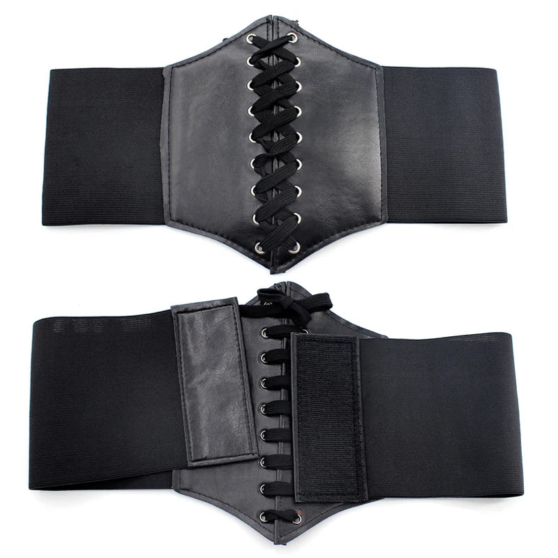 Black Body Shapewear Women Gothic Clothing Underbust Waist Cincher Trainer Pu Leather Elastic Sexy Bridal Corsets and Bustiers