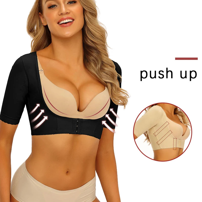 WECHERY Arm Shaper Underbust Push Up Shapers Top Women Posture Corrective Underwear Body Slimmer Shapewear