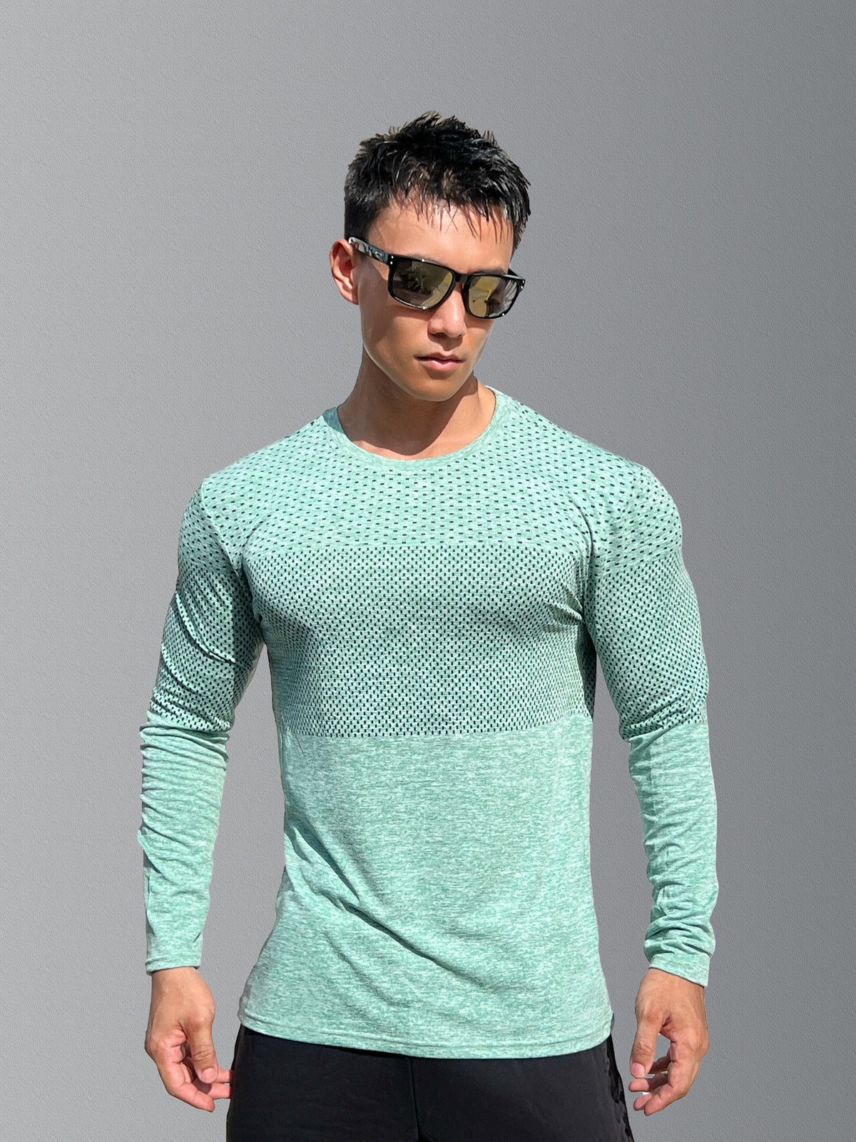 Men's Sport Long Sleeve Tops Quick Dry Fitness T-shirts Bodybuilding Gym Tees Casual Skinny Compress Clothing men Sportswear