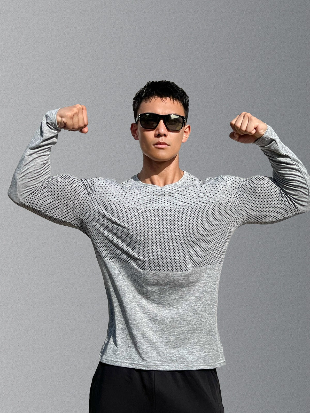 Men's Sport Long Sleeve Tops Quick Dry Fitness T-shirts Bodybuilding Gym Tees Casual Skinny Compress Clothing men Sportswear