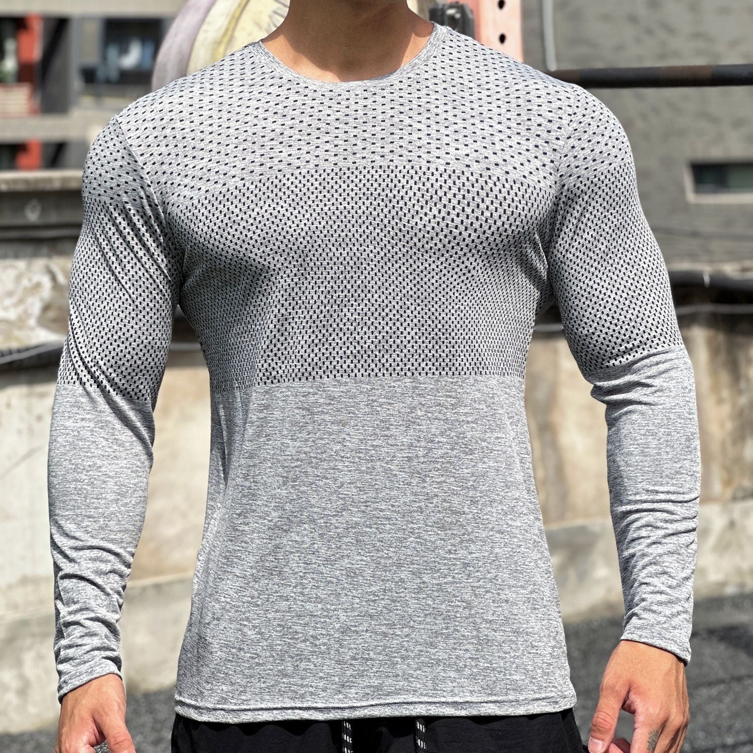 Men's Sport Long Sleeve Tops Quick Dry Fitness T-shirts Bodybuilding Gym Tees Casual Skinny Compress Clothing men Sportswear