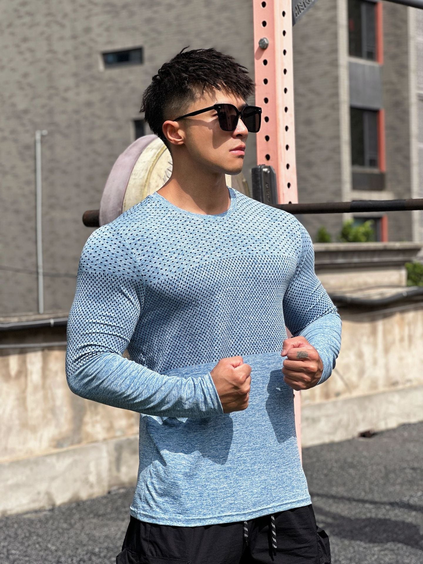 Men's Sport Long Sleeve Tops Quick Dry Fitness T-shirts Bodybuilding Gym Tees Casual Skinny Compress Clothing men Sportswear