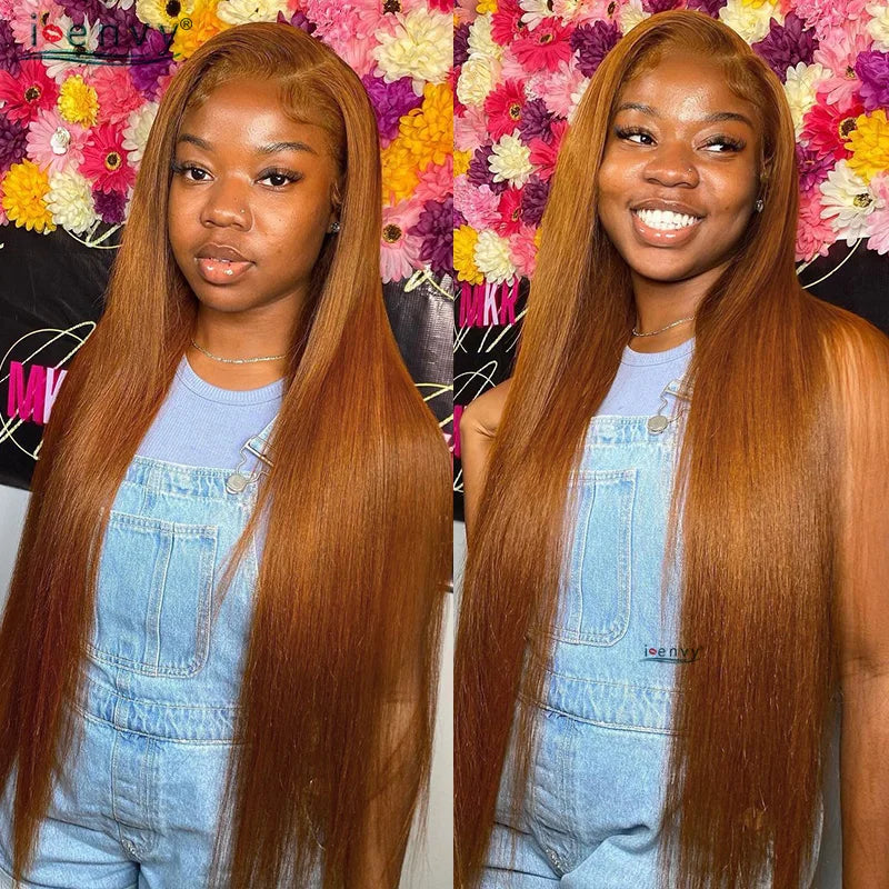 Red Burgundy Bye Bye Knots Wig Blonde Ginger Lace Front Wig 9X6 Glueless Wig Straight Human Hair Wigs Wear Go Pre-Cut Lace Wigs