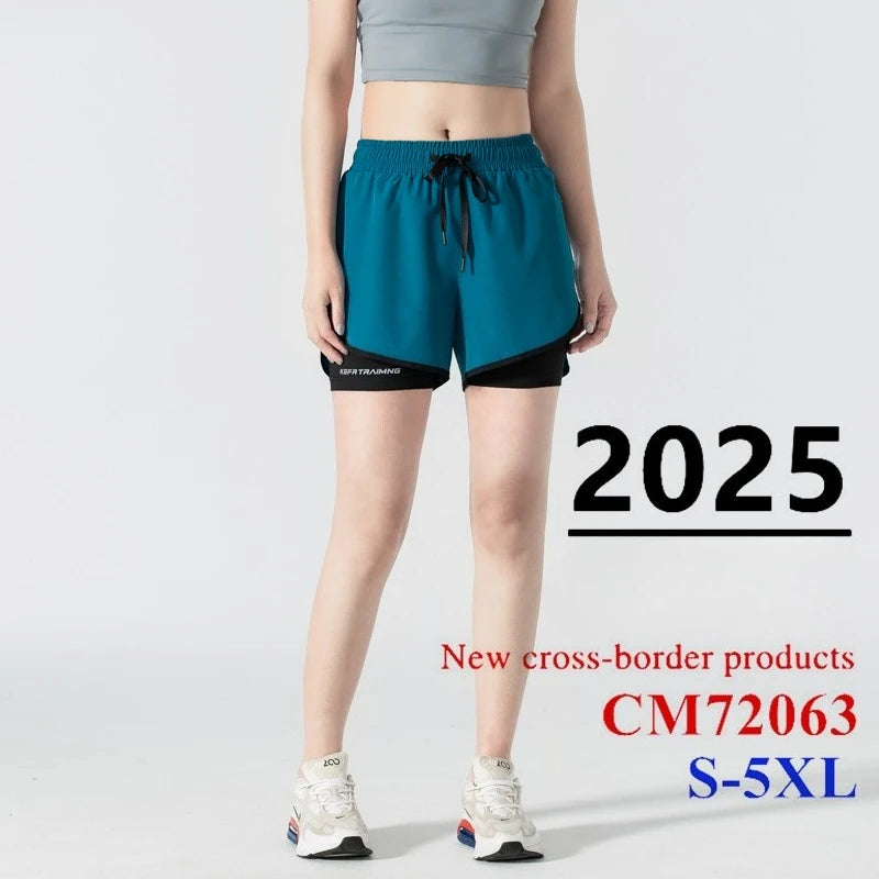 Women Sports 2 In 1 Yoga Shorts Quick Dry Running Tennis Badminton Anti Exposure Skirt Gym Sportswear Running Compression Shorts