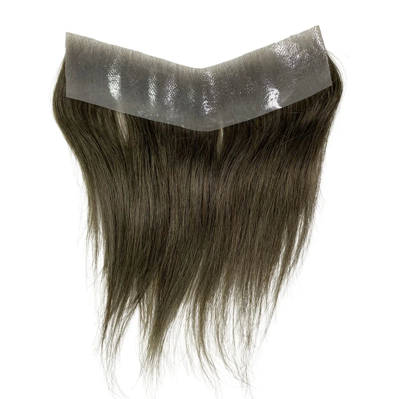 V Frontal Toupee for Men Wigs 2.5x16 Thin Skin PU V Loop Men Toupee Breathable V Style Front Wigs Blonde Color Forehead Hairline