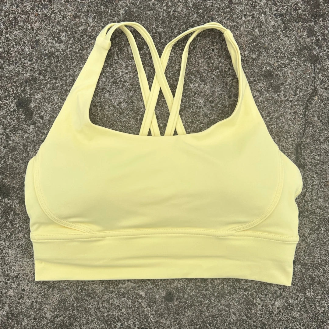 Solid Color Women Cross Back Fitness Underwear Soft Fitness Sport Bra Top Gym Yoga Athletic Workout With Chest Pad Comprehensive