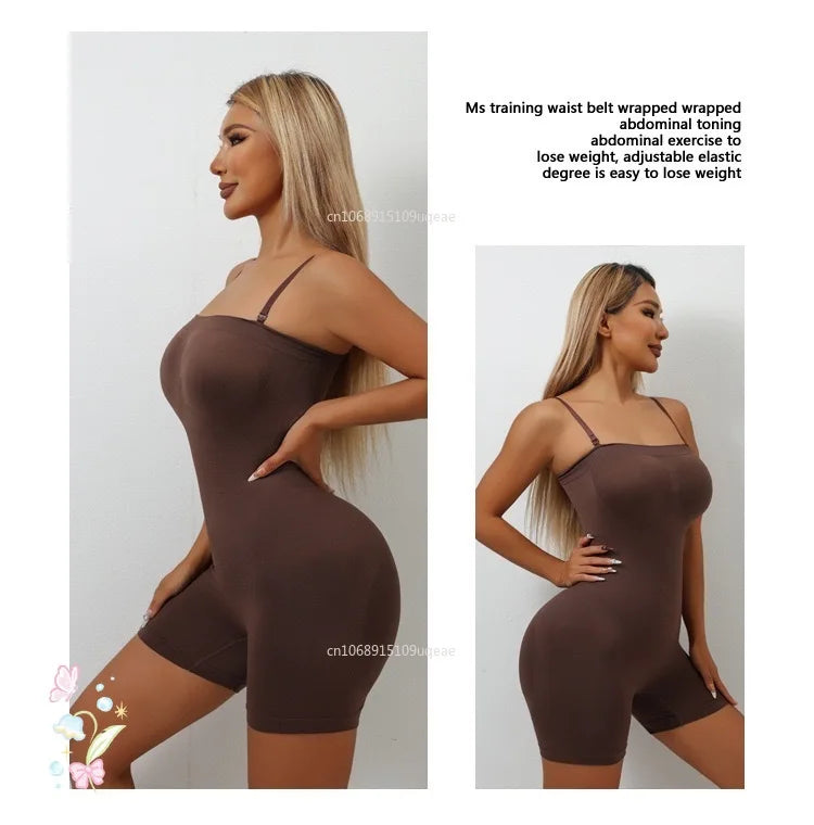 Smoothing Shapewear Bodysuit for Women Tummy Control Body Shaper Waist Trainer Skinny Underwear Off Shoulder Bustier Tube Top