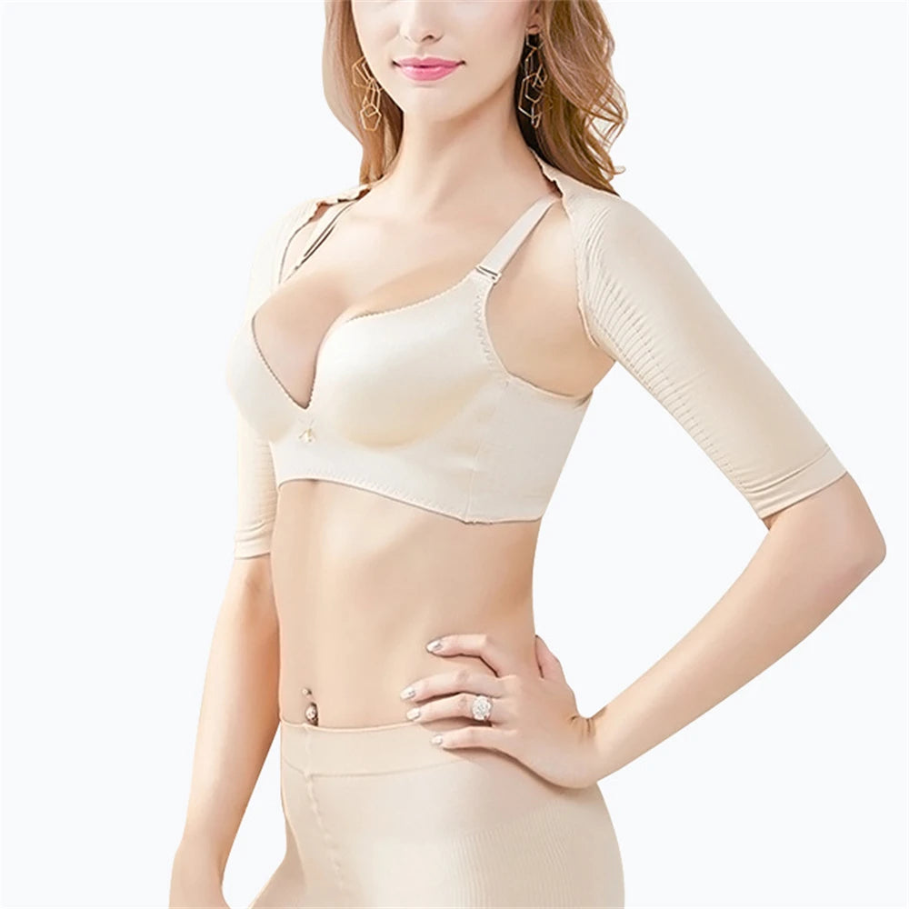 1pcs Women's Shaperwear Sleeves Shoulder Liposuction Thin Arms Shapewear Armslong Corsets Humpback Prevent Running Fishing Cycli