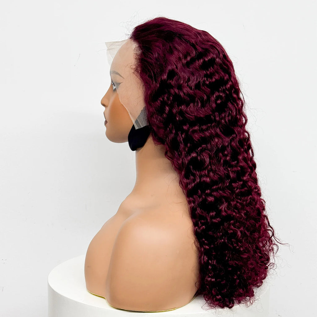 12-22 Inch 280% Density Human Hair Wigs Water Wave Curly Wigs 13x4 Transparent Lace Front Human Hair Wigs For Black Women