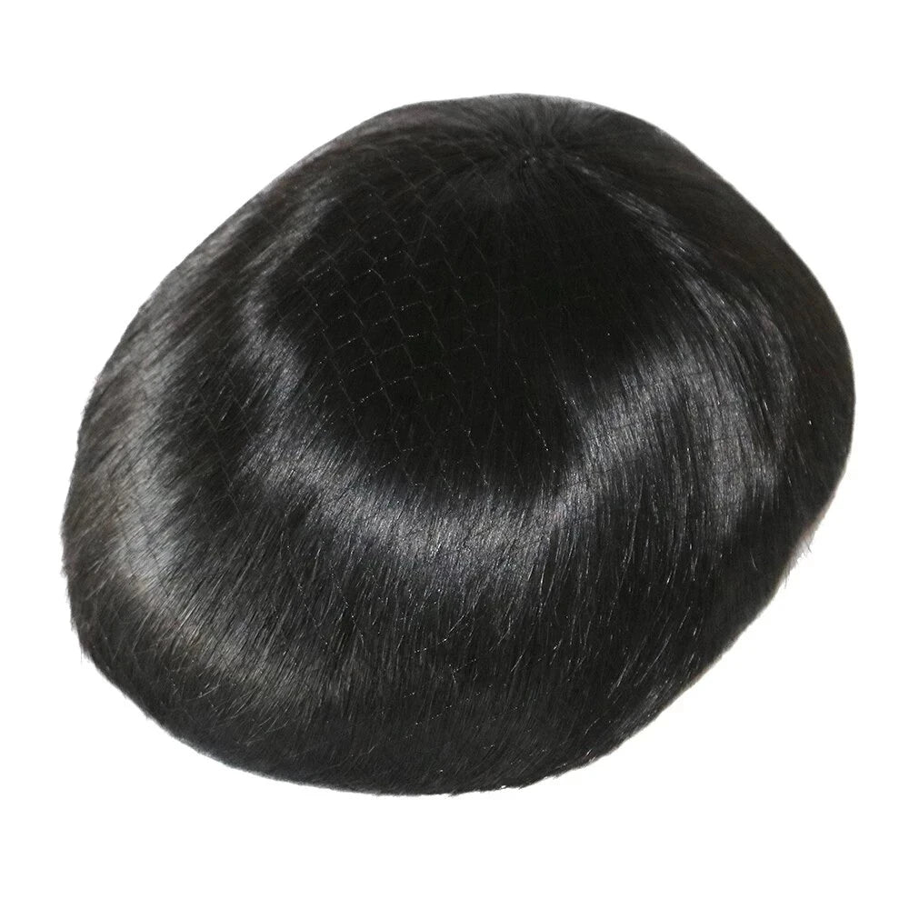 Men's Wigs Human Hair Super Durable Mono 20MM Curly Toupee Men Capillary Prosthesis Hair Unit Replacement System Pieces For Male