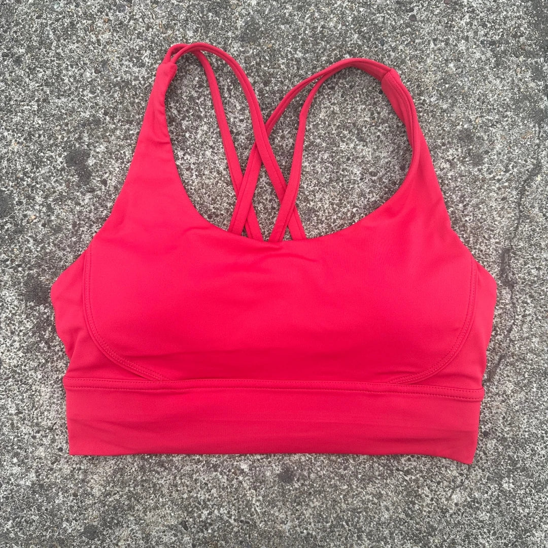 Solid Color Women Cross Back Fitness Underwear Soft Fitness Sport Bra Top Gym Yoga Athletic Workout With Chest Pad Comprehensive