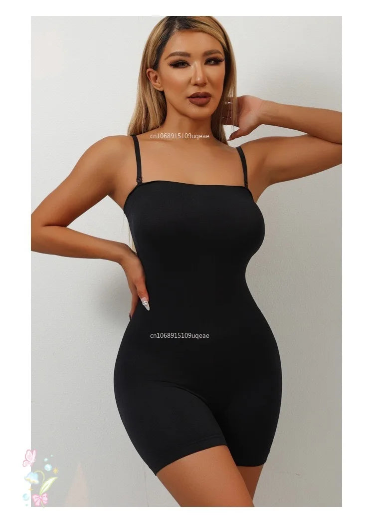 Smoothing Shapewear Bodysuit for Women Tummy Control Body Shaper Waist Trainer Skinny Underwear Off Shoulder Bustier Tube Top