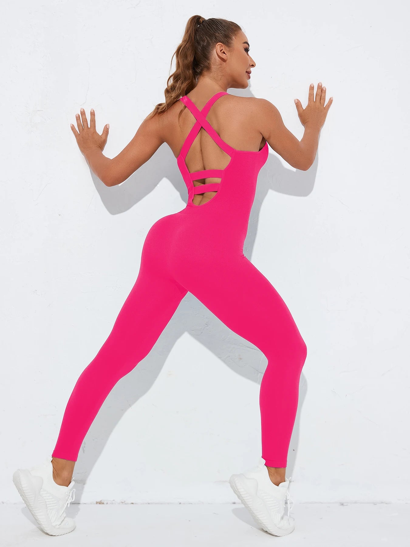 Women's Seamless Shapewear Bodysuit With Tummy Control, CrissCross Straps Backless Body Shaper, Women's Underwear & Shapewear