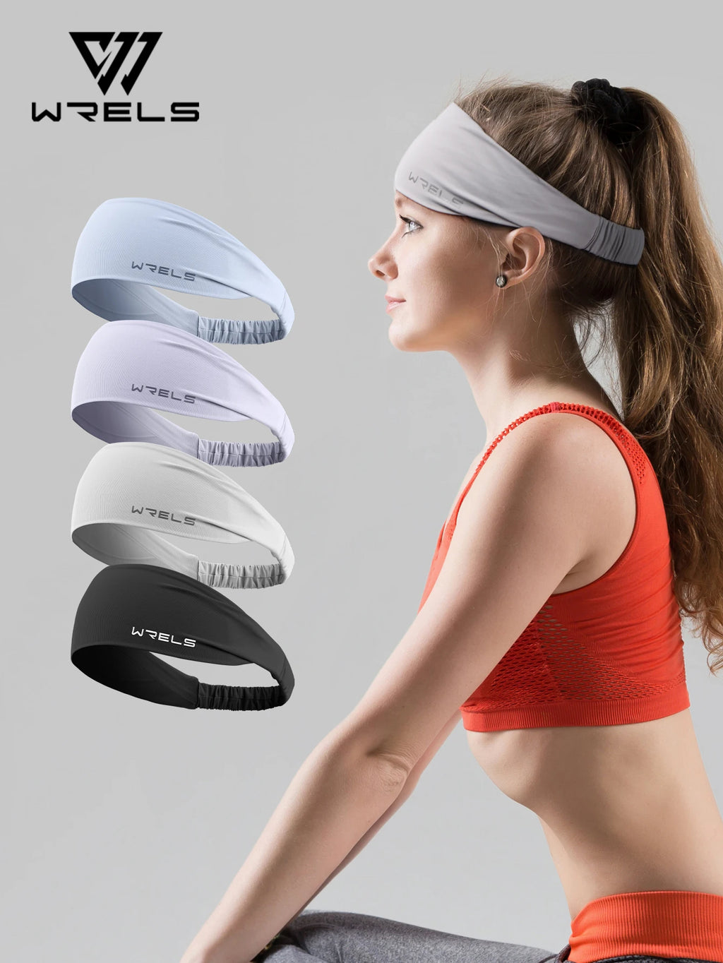 WRELS Sport Headband Running Fitness Sweatband Elastic Absorbent Sweat Jog Tennis Yoga Gym Head Band Hair Bandage Men Women
