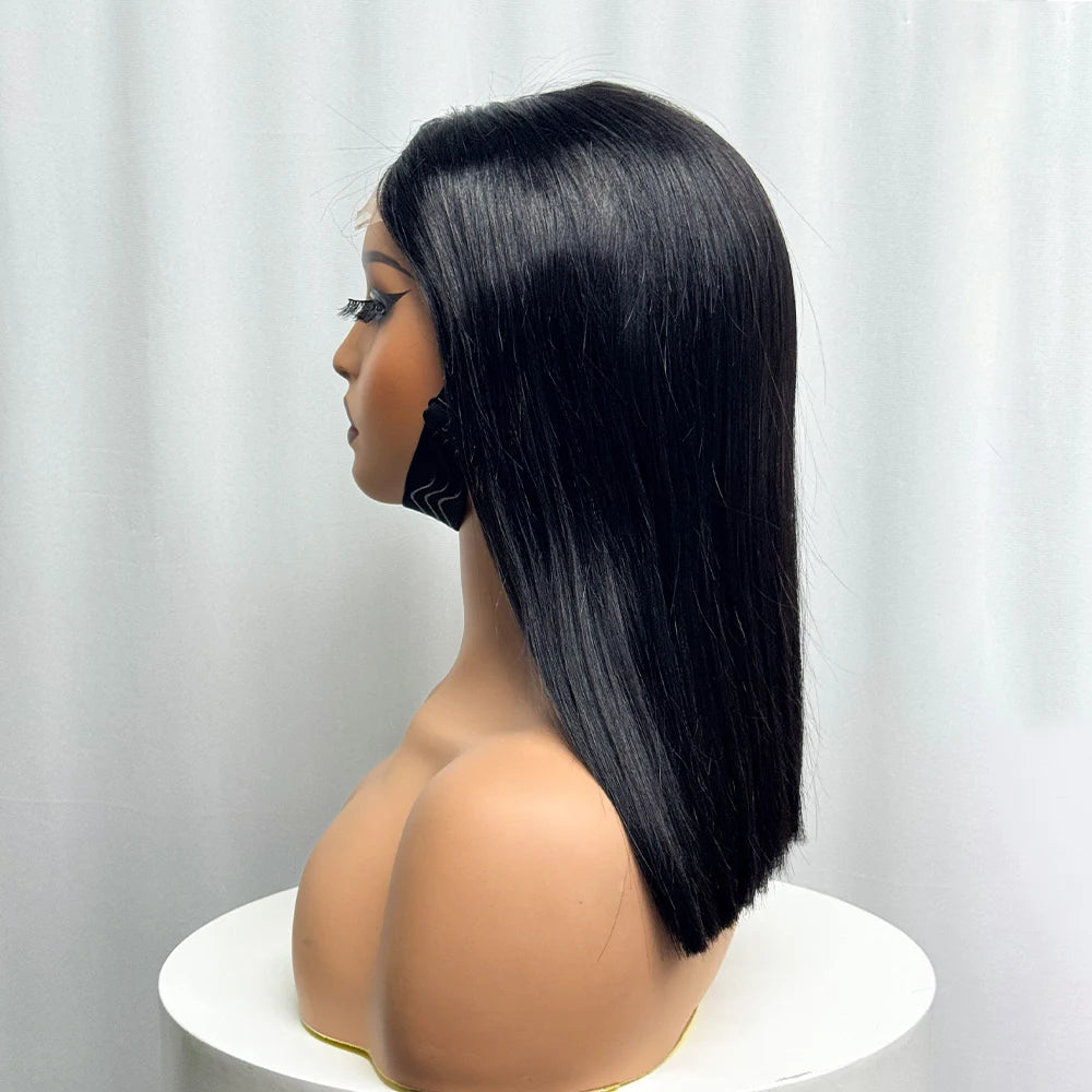 Bone Straight Human Hair Wigs 280% Density Vietnamese 4x4 Transparent HD Lace Closure Double Drawn Bob Wigs For Women
