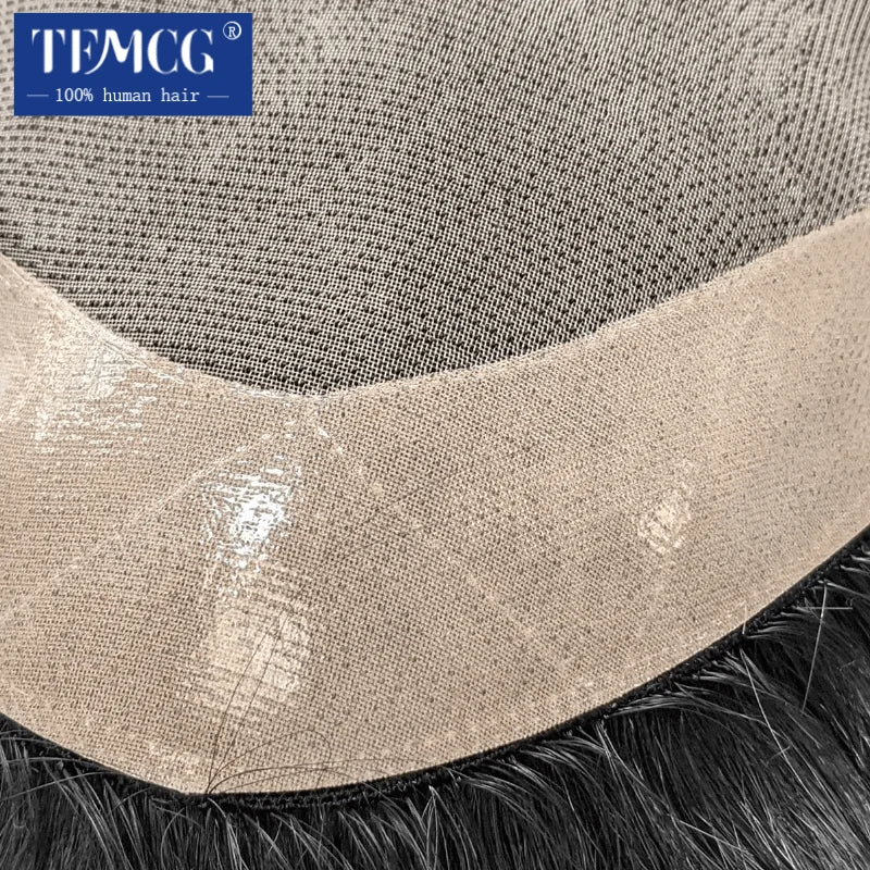 Men Wig Natural Human Hair Toupee Mono Male Wig  Durable Male Hair Prosthesis Toupee Men 6" Hair Replacement System For Men