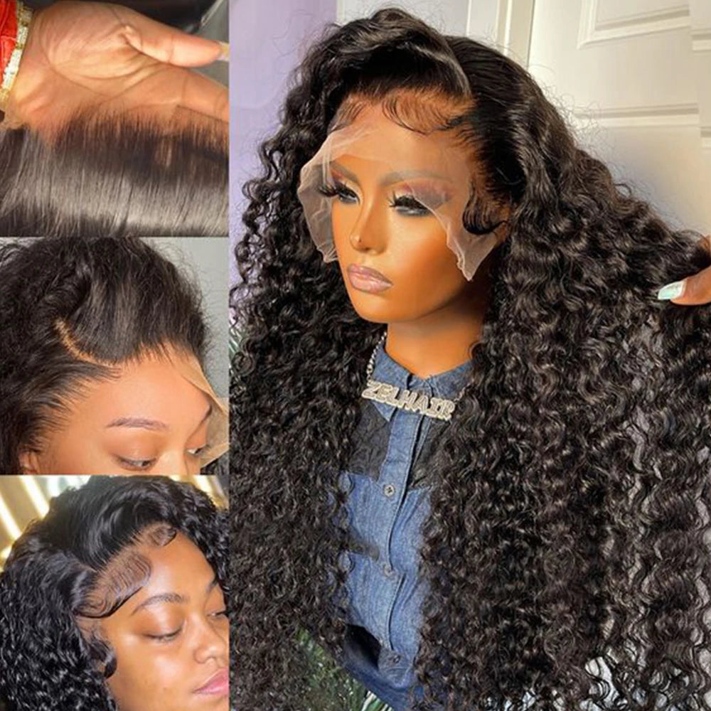Human Hair Wigs 13x4 Deep Wave Frontal Wig Lace Wig 13x6 Human Hair 200 Density Human Hair Wig Curly Lace Front Human Hair Wig
