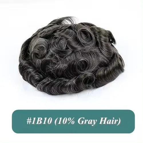 Super Natural Men's Toupee Durable Human Hair Wigs 1b80 Gray Black White Blonde Microskin Thin PU Affordable Capillary Prosthsi