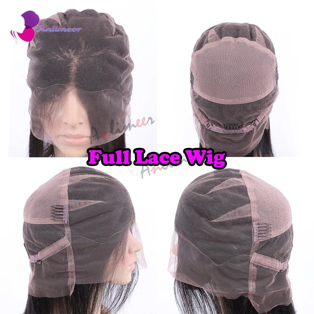 Darkest Brown Human Hair Wigs for Black Women Colored Pure 2# Colored Long Straight Left Side Part Wigs for Women