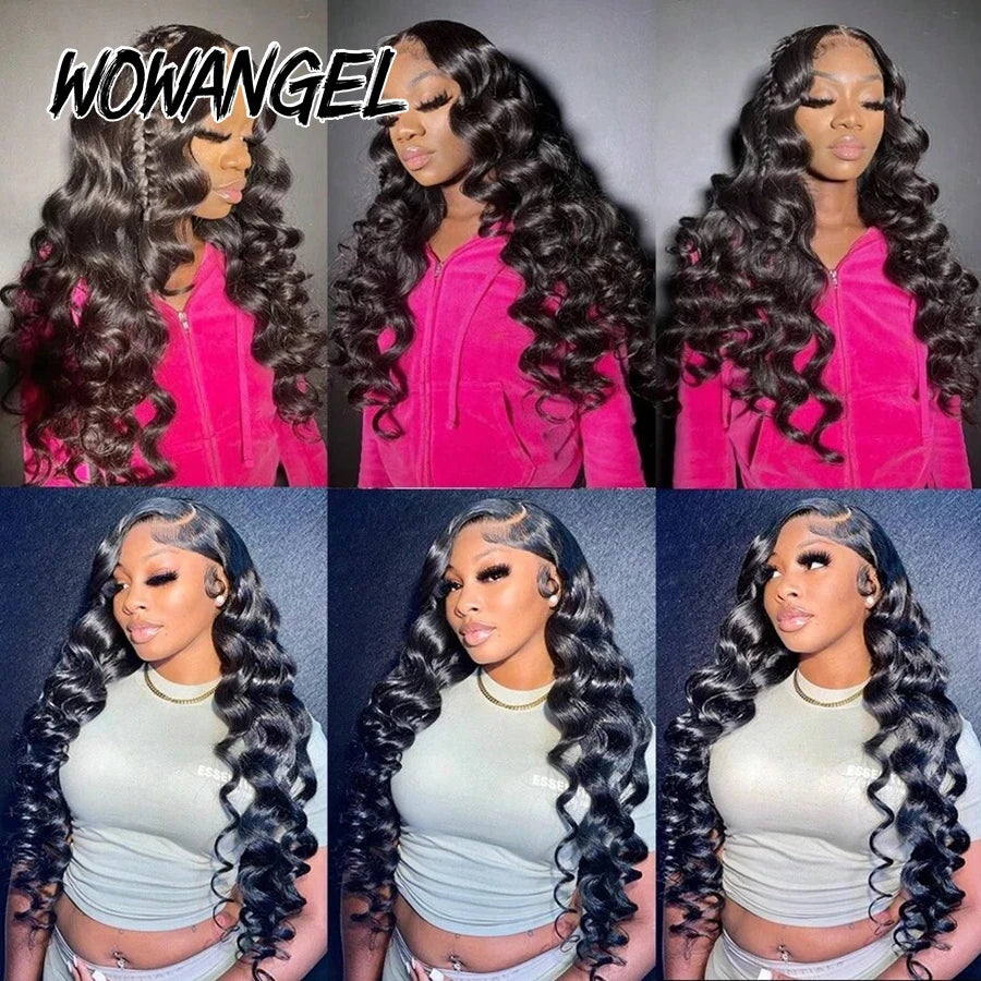 34Inch Human Hair Wigs 13x6 HD Lace Frontal Wig Brazilian Hair Loose Wave Curly Human Hair Wig Full Lace Frontal Wig Preplucked
