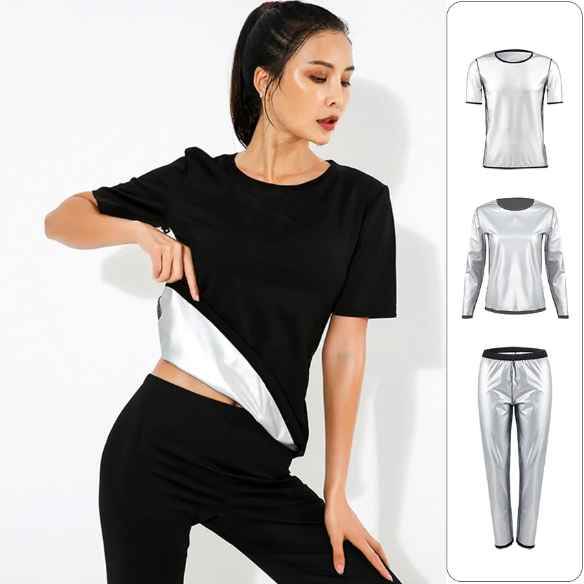 2024 Hot Sport Running Workout Fat Burning Slimming Weight Loss Neoprene Black Women Sweat Sauna Shapewear T Shirt