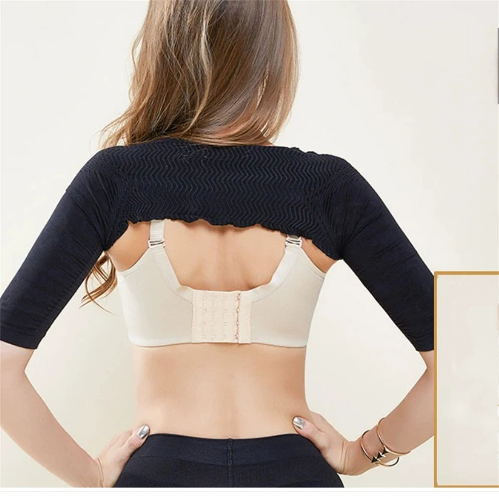 1pcs Women's Shaperwear Sleeves Shoulder Liposuction Thin Arms Shapewear Armslong Corsets Humpback Prevent Running Fishing Cycli