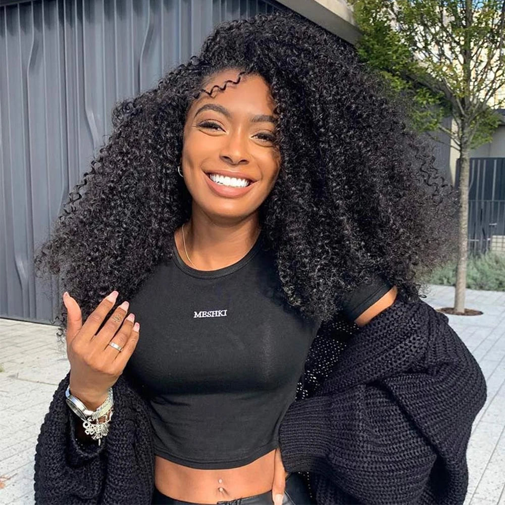 3 In 1 half wigs human hair Drawstring No lace wigs Half wig water wave human hair wig 100 human hair wigs for woman curly wigs