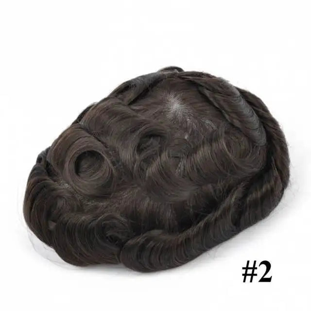 Men Toupee Fine Mono Npu Men's Wig Durable Capillary Prosthesis 6inch Handmade Male Wigs Indian Human Hair Replacement System