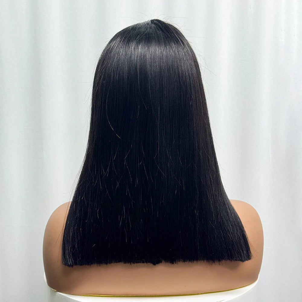 Bone Straight Human Hair Wigs 280% Density Vietnamese 4x4 Transparent HD Lace Closure Double Drawn Bob Wigs For Women
