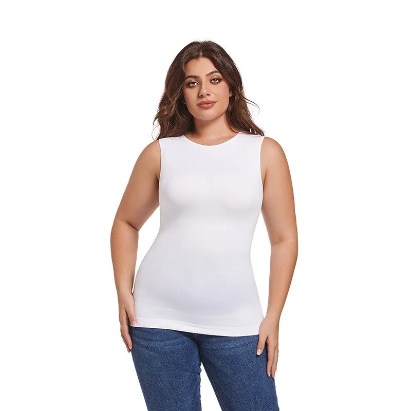 Guudia Shapewear Tanks Women Seamless Tanks Sleeveless Compression Tanks Round Neck Tnak Top Stretchy Camisole Spandex Elastic