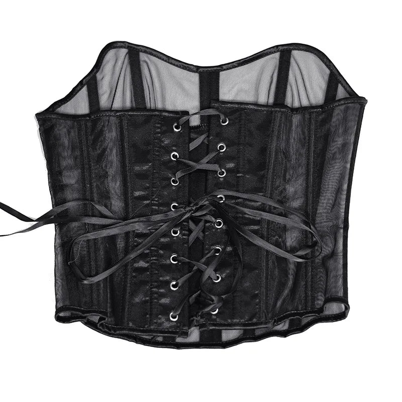 Sexy Thin Body Shaper Underwear Corset Waist Trainer Lingerie Lace Corsets Perspective Mesh Shapewear Women Fashion Clothes Faja