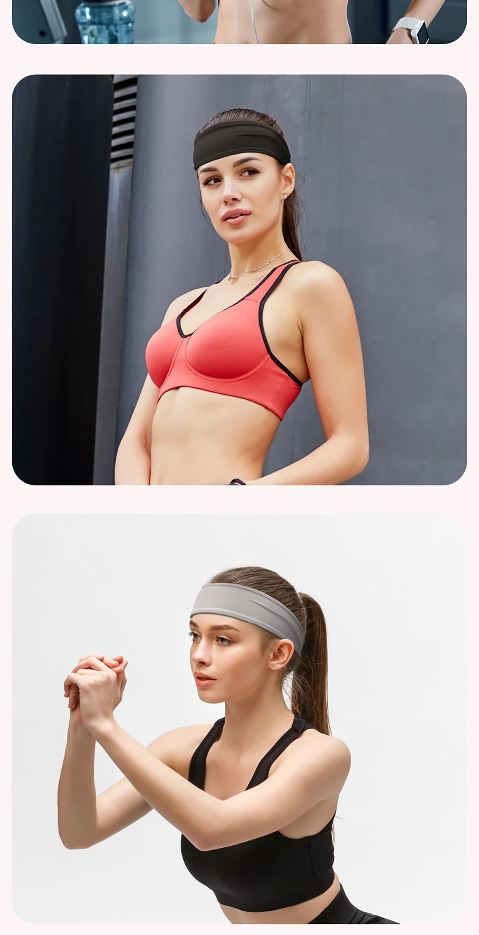 AOLIKES Sport Headbands for Men Women Non-Slip Moisture Wicking Workout Sweatband Fitness Running Cycling Football Yoga Hairband