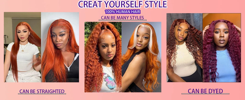 Curly Orange Ginger Brazilian Human Hair