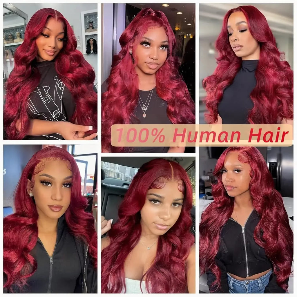 99J Burgundy Body Wave Brazilian Human Hairs