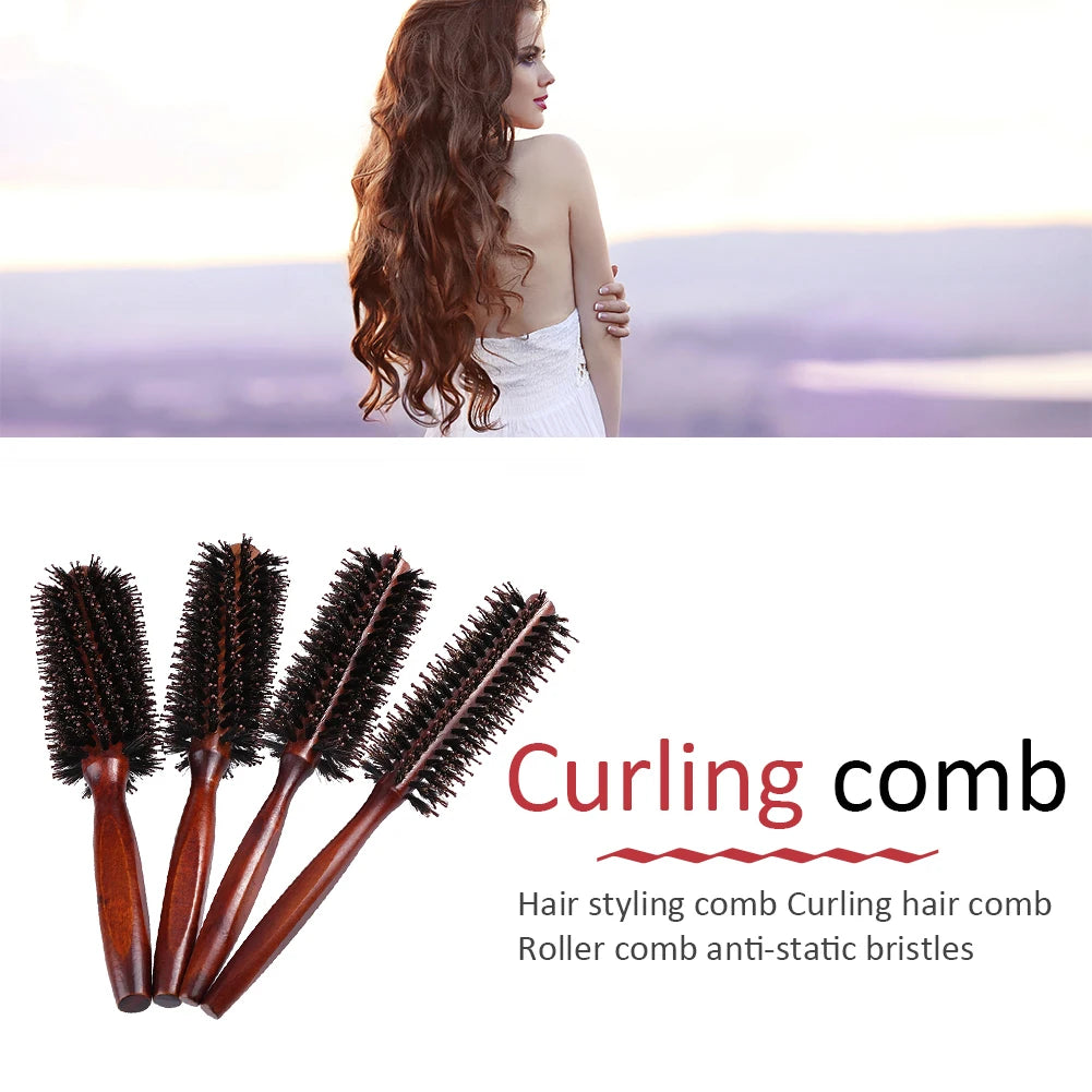 Round Hair Brush Anti Slip Handle