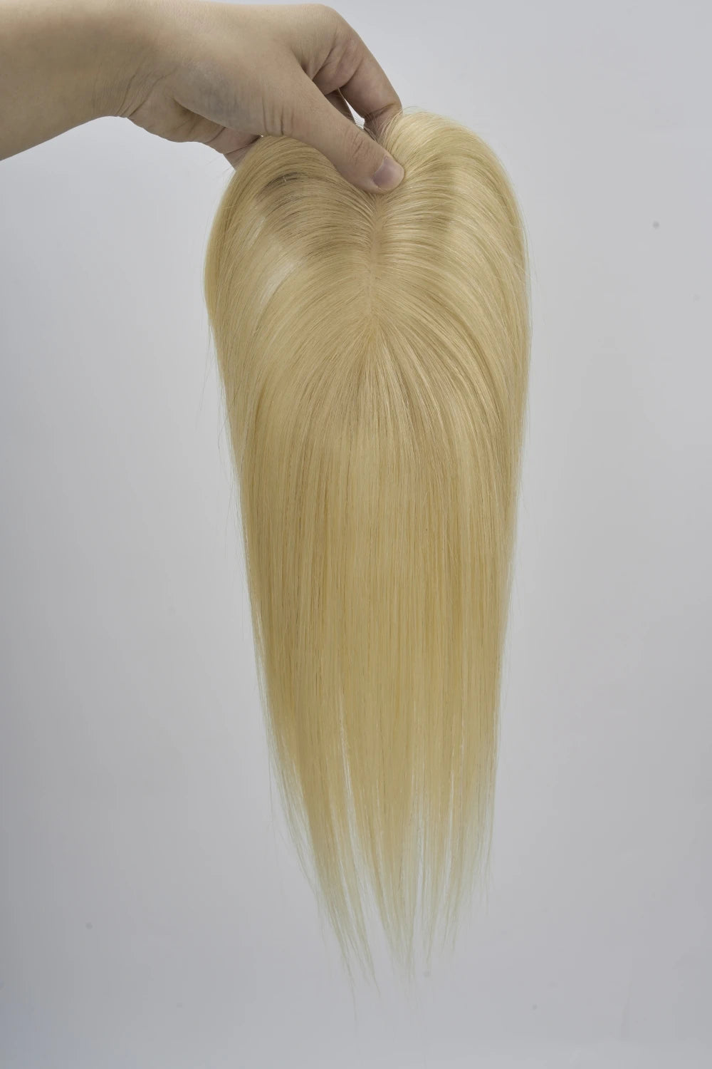 Human Hair Toppers Brown Natural Hair Wig For Women Clips In Hair Toppers 10'' Straight Hair Breathable Machine Made 7x11cm Base