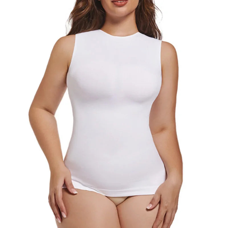 Guudia Shapewear Tanks Women Seamless Tanks Sleeveless Compression Tanks Round Neck Tnak Top Stretchy Camisole Spandex Elastic