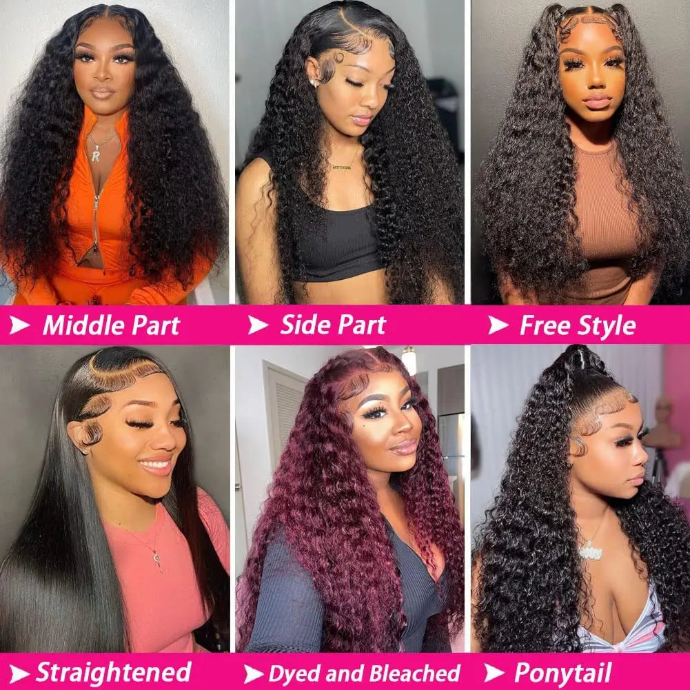 40 Inch Hd 13x6 Curly Lace Front Human Hair Wigs Brazilian For Women Pre Plucked Transparent 13x4 Deep Wave Frontal Wig