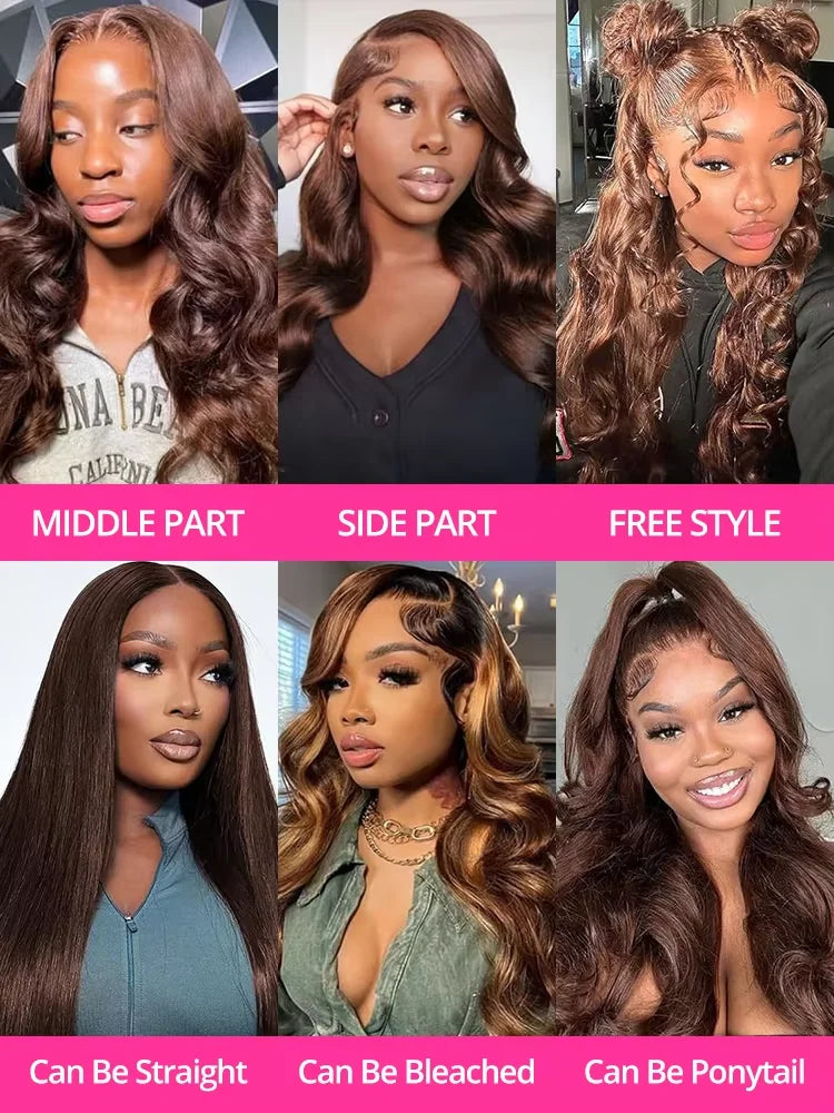 Chocolate Brown Body Wave Brazilian Human Hairs