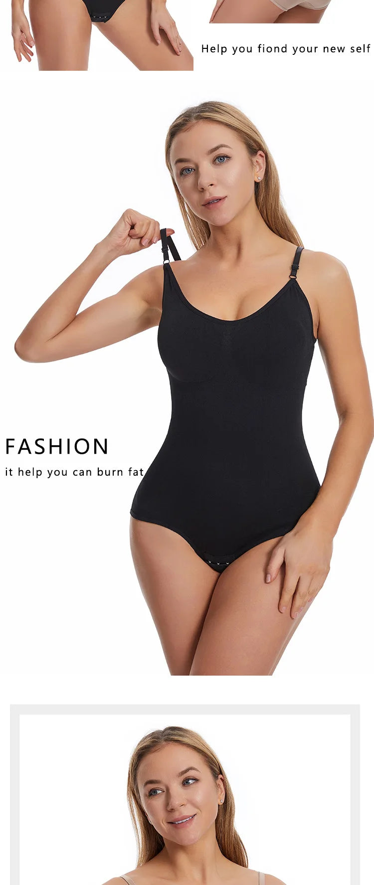 Bodysuit Shapewear Women Tank Top Tummy Control Full Body Shaper Anti Chafing Shorts Slimming Waist Trainer Butt Lifter