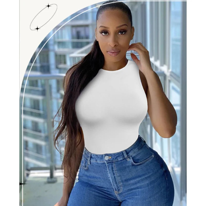 Guudia Shapewear Tanks Women Seamless Tanks Sleeveless Compression Tanks Round Neck Tnak Top Stretchy Camisole Spandex Elastic