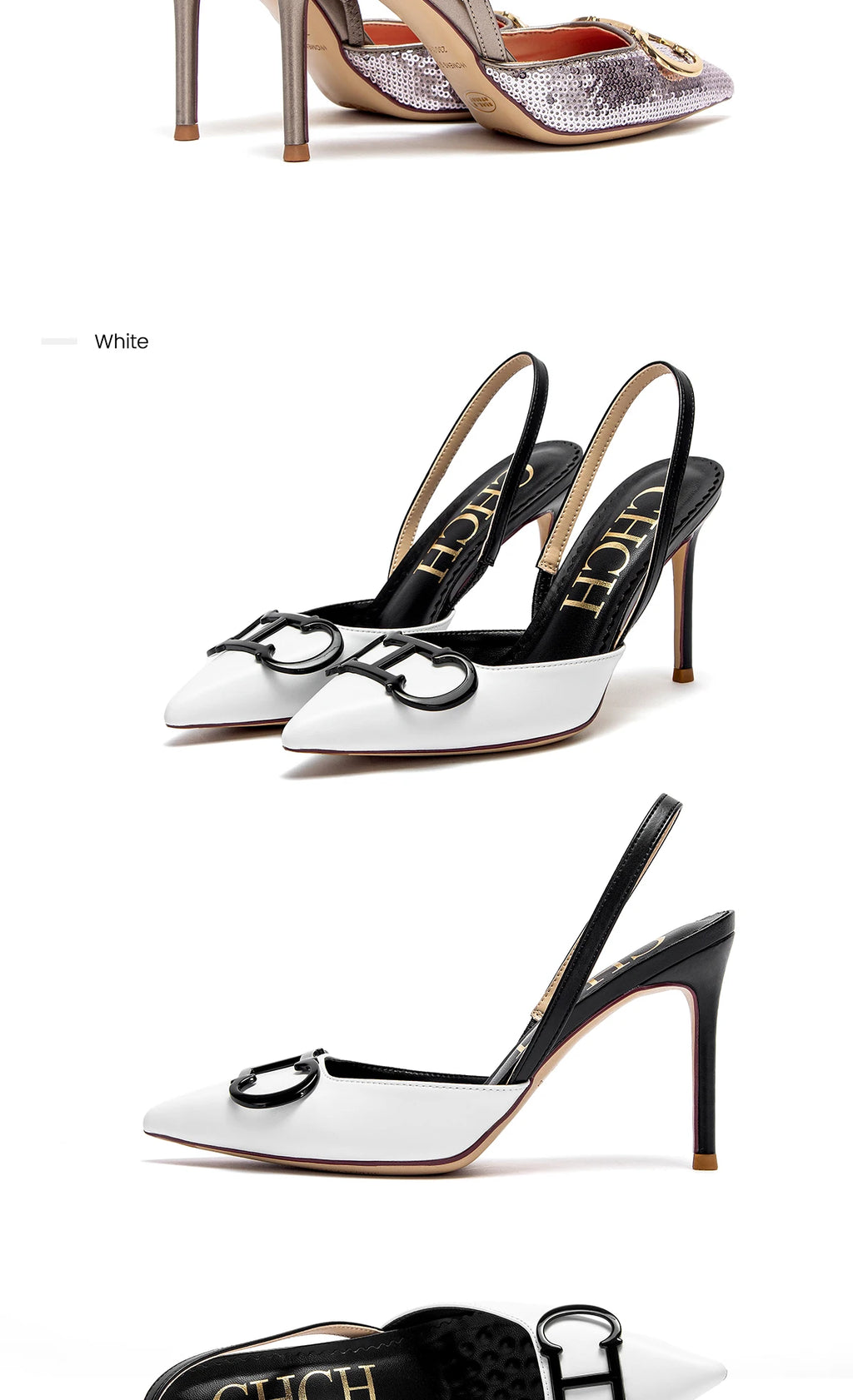 CHCH Luxury Brand High Heels Fashion Women Sandals Elegant Pointed Ladies Slingback Party Wedding Bridal Dress Shoes Woman