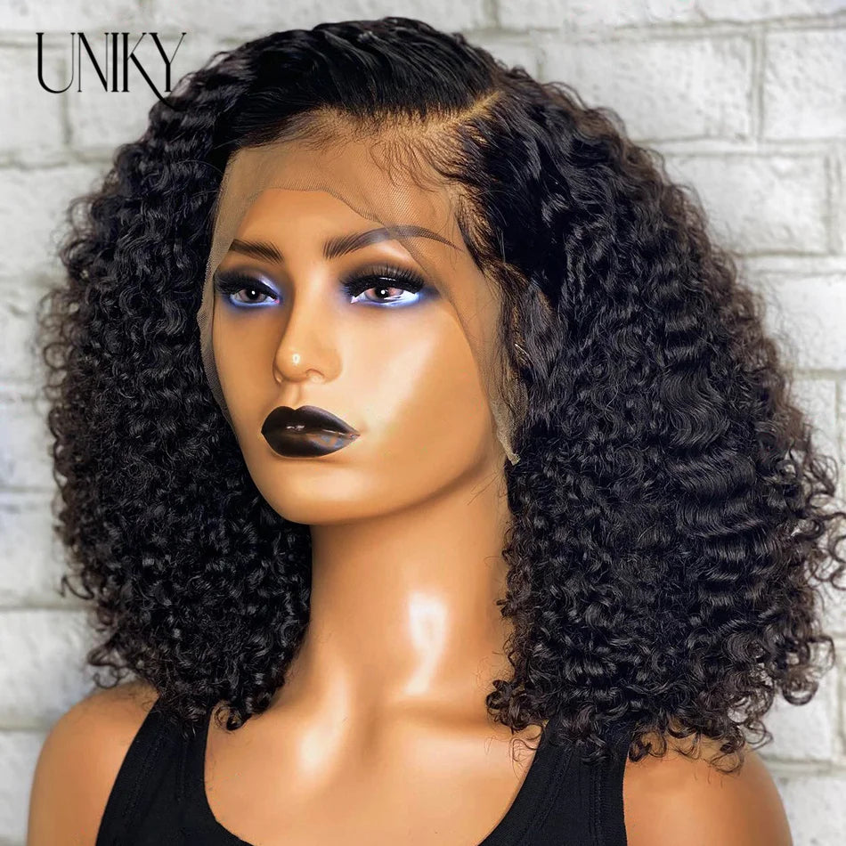 Kinky Curly Human Hair Bob Wig Water Lace Front original Human Hair Wigs For Women PrePlucked Brazilian 13x4 Lace Frontal Wig