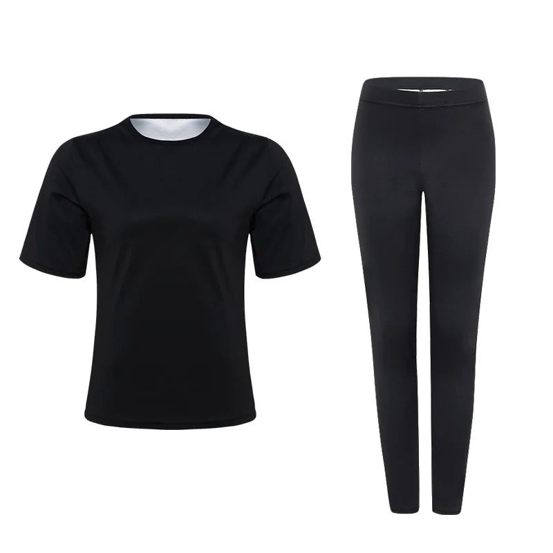 2024 Hot Sport Running Workout Fat Burning Slimming Weight Loss Neoprene Black Women Sweat Sauna Shapewear T Shirt