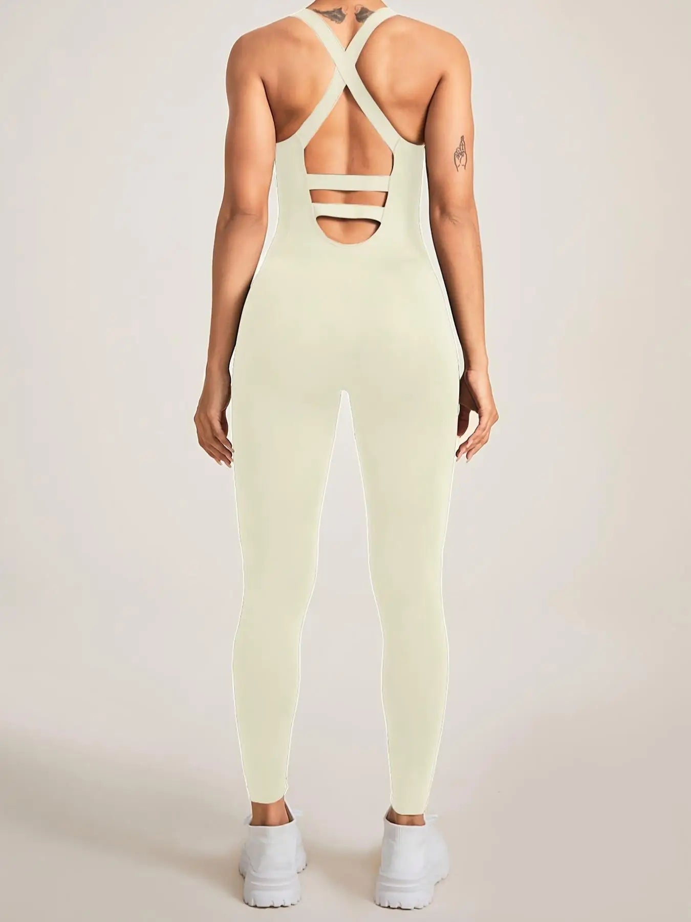 Women's Seamless Shapewear Bodysuit With Tummy Control, CrissCross Straps Backless Body Shaper, Women's Underwear & Shapewear